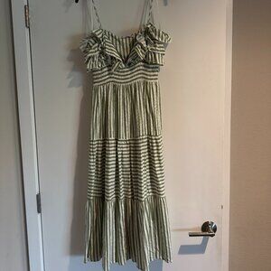 Zara Green Striped Dress